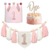 Decoración para fiesta de primer cumpleaños para bebé, color rosa