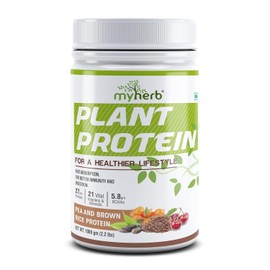 Generic MYHERBS Plant Protein Powder | Pea and Brown Rice Protein Powder | Vegan High Protein Powder | 27 gm Protien,21 Vital,6 gm BCCAs | Sugar Free | for Men and Women | Chocolate Flavour (1 Kg)