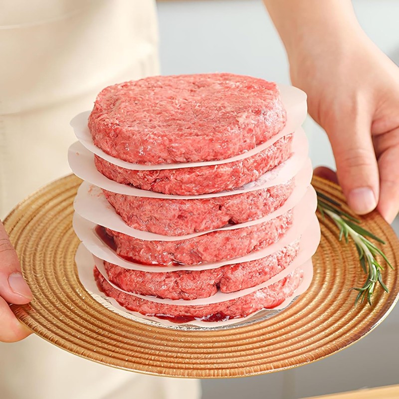 Uskerb 500-Pack Burger Paper Sheets C 11cm Round Non-Stick Wax