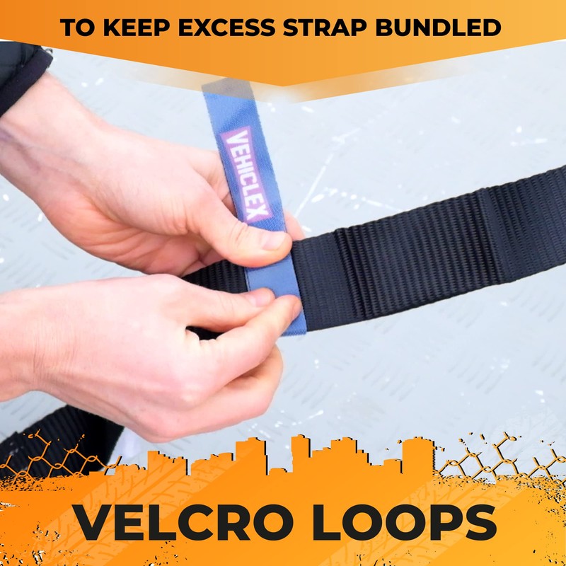 Lasso Tie Downs with Flat Hook - Vehiclex 4 Pack