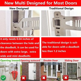 Upgraded Portable Door Lock Home Security Door Locker Devices & Door Stopper, Perfect Red Christmas Gifts Self Defense Travel Essentials for Hotel Apartment Airbnb Additional Safety