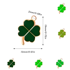 SANOU Lucky Charm Four Leaf Clover Lucky Four Leaf Clover Pendant Metal 48 Pieces Necklaces Accessories for DIY Crafts Jewellery Ornaments Key Chain