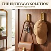 Folding Wall Hooks, 2 Pack Gold Heavy Duty Coat Hooks,