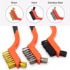 3pcs Wire Brushes for Cleaning Rust, Nylon/Brass/Stainless Steel Bristles with