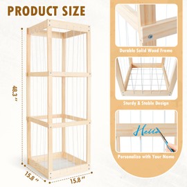 Nicnom Stuffed Animal Storage – Large Capacity Toy Organizers for Kids | Wooden Stuffed Animal Holder with Elastic Zoo Bars | Plushies Storage Toy Chest for Nursery, Playroom, or Bedroom