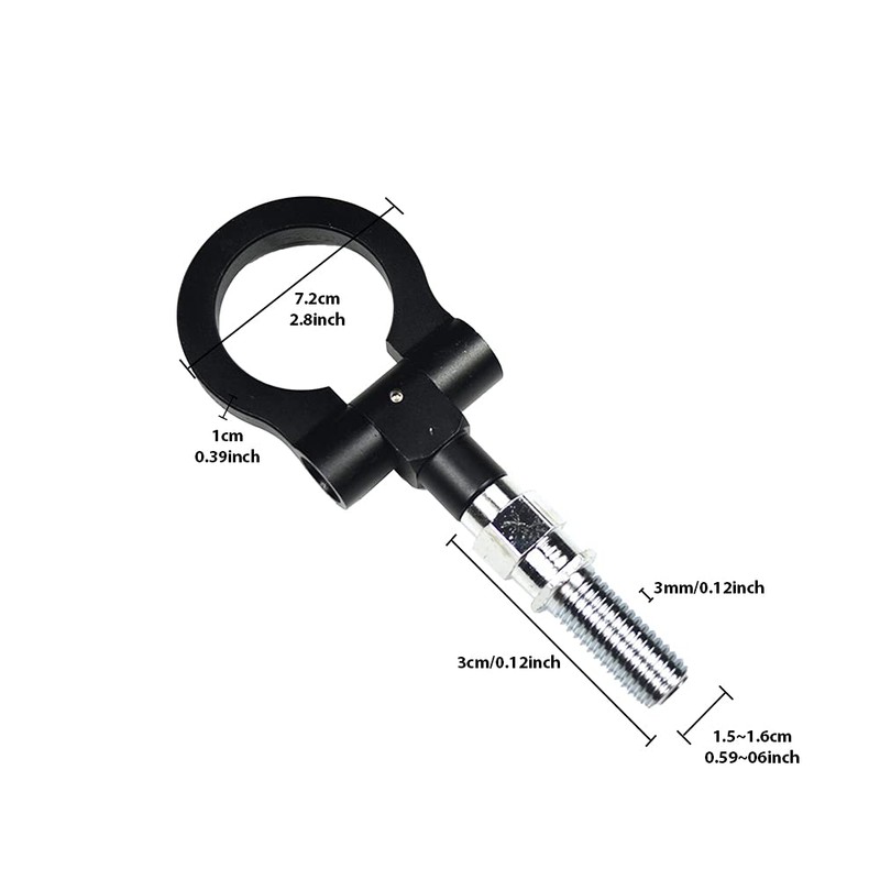 Universal Car Tow Hook Towing Ring Kit, Aluminum Alloy Universal