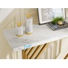 LITTLE TREE 40 Inch Console Table 1, White and Gold