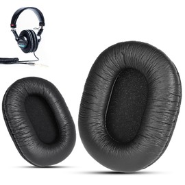 Krone Kalpasmos Replacement Ear Pads for Sony MDR-7506, Classic Wrinkle PU Leather Foam Cushion, Also Fit Sony MDR 7506 MDR-V6 MDR-V7 MDR-CD900ST Headphones, Black