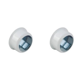 WARDROBE RAIL ROD END SUPPORTS BRACKETS SOCKET ROUND 19MM WHITE CONCEALED FIX x2