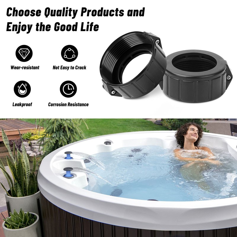 Adabuing 2" Spa Hot Tub Heater Split Nut Union amp