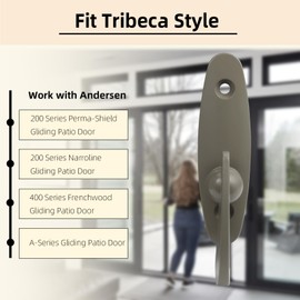 Thumb Latch for Andersen Sliding Door Lock Replacement, Heavy-Duty Zinc Alloy Gliding Door Lock Replacement Parts, Tribeca Style, w/Color-Matched Screws, Stone