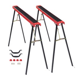 kimllier 2-Piece Set of Saw Horse Frame 440lbs Foldable Portable Work Saw Horse Folding Leg Heavy-Duty