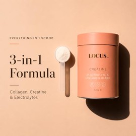 LOCUS Creatine Collagen & Electrolytes - 3-in-1 Powder, Unflavoured 320g