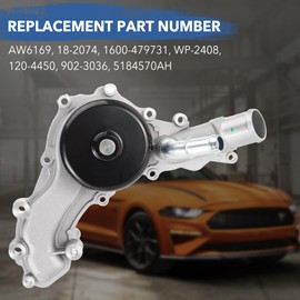 DETYI Water Pump Kit with Gasket, Engine Coolant Thermostat Housing Assembly Compatible with 200 Town & Country Dodge Avenger Challenger Durango Journey Jeep Grand Cherokee VW Ram 1500 3.6L V6 Engine