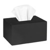 Crutello Rustic Farmhouse Tissue Box Cover - Wooden Black Rectangular
