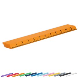 Glassboard Studio 12 Inch Magnet Ruler - Non-Slip Pad, Strong Neodymium Magnets - Craft & Quilting Tool for Magnetic Glass Mats, Whiteboards, Lockers - Secure Hands-Free Precision (Tangerine Orange)