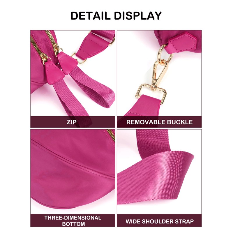 FEIBOON Spacious Nylon Crossbody Bag Bum Bag Handbags Wallets Purses