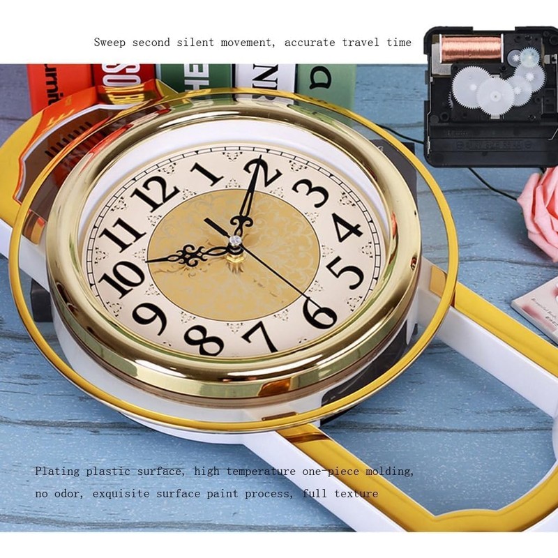 Cunluna European Wall clock,Mute silent quiet Creative Living room Bedroom