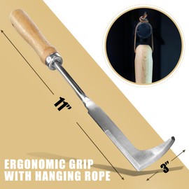 Betus Crack Weeder, L-shape Crevice Weeding Tool for Super Easy Weed Removal - Sturdy Stainless Steel Blade - Compact Garden Weed Puller Tool for Yard, Driveway, Sidewalk