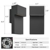 Nigaut Black 15W LED Outdoor Wall Lights, 2 Pack 3000K