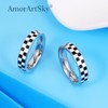 AmorArtSky Modern Silver Stainless Steel Finish, Sleek Black and White