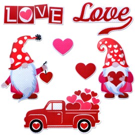 7 Pieces Valentines Day Refrigerator Magnets Gnome Heart Truck Love Magnets Stickers Car Reflective Magnets for Valentine's Day Decorations, Fridge Metal Door Mailbox Locker Office Cabinets Decor