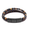 LIVLOKO Mens Bracelet Leather Black Multi-Layer Bracelet for Men Magnetic