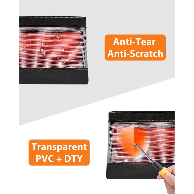 Clear Tool Pouch, Small Tool Bag, 12" Zipper Pouch, Tool