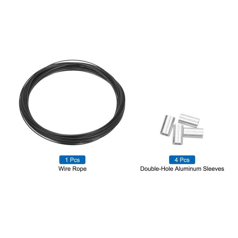 sourcing map 33Ft(10m) Wire Rope 304 Stainless Steel Cable 3/64"(1mm)