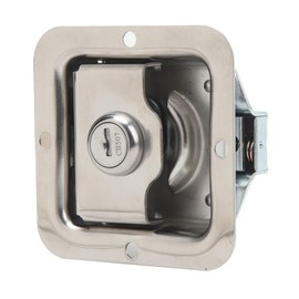 Tool Box Latch, Stainless Steel Truck Toolbox Paddle Lock Replacement Handle with 2 Keys, 82 X 82mm for Trailer RV Door