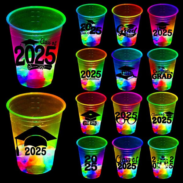 mishunyus 24 Pack 2025 Graduation Party Supplies, Glow Graduation Party