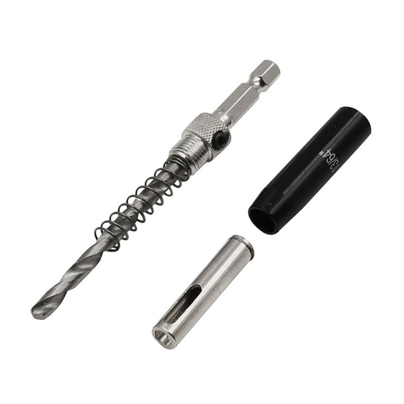 8Pcs Self Centering Hinge Drill Bit Black Hex Shank Hinge