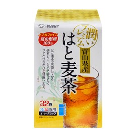 Tsubo City Hato Barley Tea Bag Made in Toyama Prefecture, 0.1 oz (4 g) x 32 p