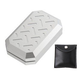 Push Slider Card Toy Textured Pattern Anxiety Relief Aluminum Alloy Slider Sensory Toy for ADHD with PU Leather Bag