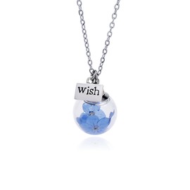 Forget me not, wish you a wish, real flower pendant necklace made of steel, necklaces, gift idea, ladies, anniversary, birthday, girlfriend