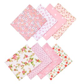 GreatRise 7 Pieces Pink Series Patchwork Fabrics Package Cotton 50 x 50 cm Cotton Fabrics Fabric Bundle Fabric Bundle Fabric Scraps Sewing Fabrics DIY Crafts Sewing Quilting Fabric Cotton Cloth Pink