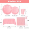502 Pcs Pink Plastic Plates for Party,100 Guest Disposable Plastic