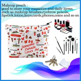 PXTIDY Canada Makeup Bag Long Distance Relationships Gift Someone in Canada Loves Me Cosmetic Bag Canada Souvenir Gift