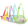 Dinosaur Mesh Beach Bag for Kids Shell Collecting Totes Portable