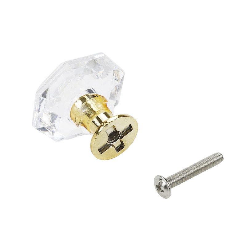KUMGROT 1.1 Inch Gold Crystal Knobs, Cabinet Drawer Pulls and