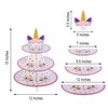 Efavormart 2PCS 3 Tier 15" Unicorn Cardboard Cupcake Stand Cupcake