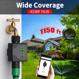 YESBO WiFi Water Timer for Garden Hose, Sprinkler Timer with 1 Outlet for Lawns and Yard, Rain Delay/Remote/Manual/Automatic Drip Irrigation System Programmable Faucet