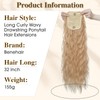 Benehair 32 Inch Ponytail Extension Long Curly Wavy Drawstring Ponytail