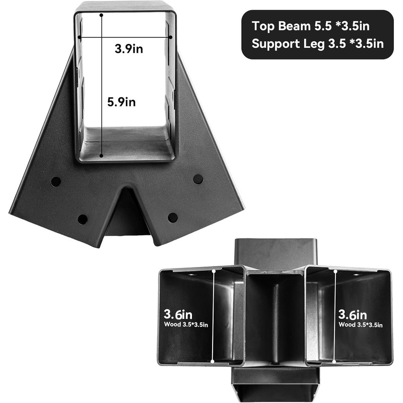 ABUSA Heavy Duty Swing Sets Brackets Including 2 Black A-Frame