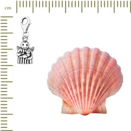 Quiges 925 Silver Angel Charm Pendant with Lobster Clasp for Bracelets, enamel