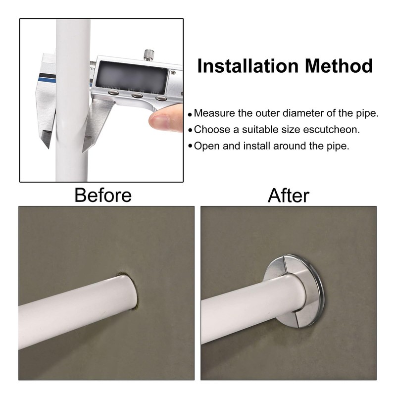 sourcing map Wall Split Flange, 4pcs 304 Stainless Steel Round
