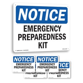 Emergency Preparedness Kit OSHA Notice Aluminum Sign 10 Inch x 7 Inch - 5 Pack