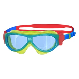 Zoggs Kids' Phantom mask with UV Protection and Anti-Fog Swimming Goggles, Green/Blue/Tint, 0-6 Years