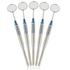 MuskalMed 5 Pcs Dental Mouth Mirror #5 Front Surface Rhodium
