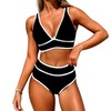 Okdance Womens Bikini Sets (UK, Alpha, L, Regular, Regular, Black)